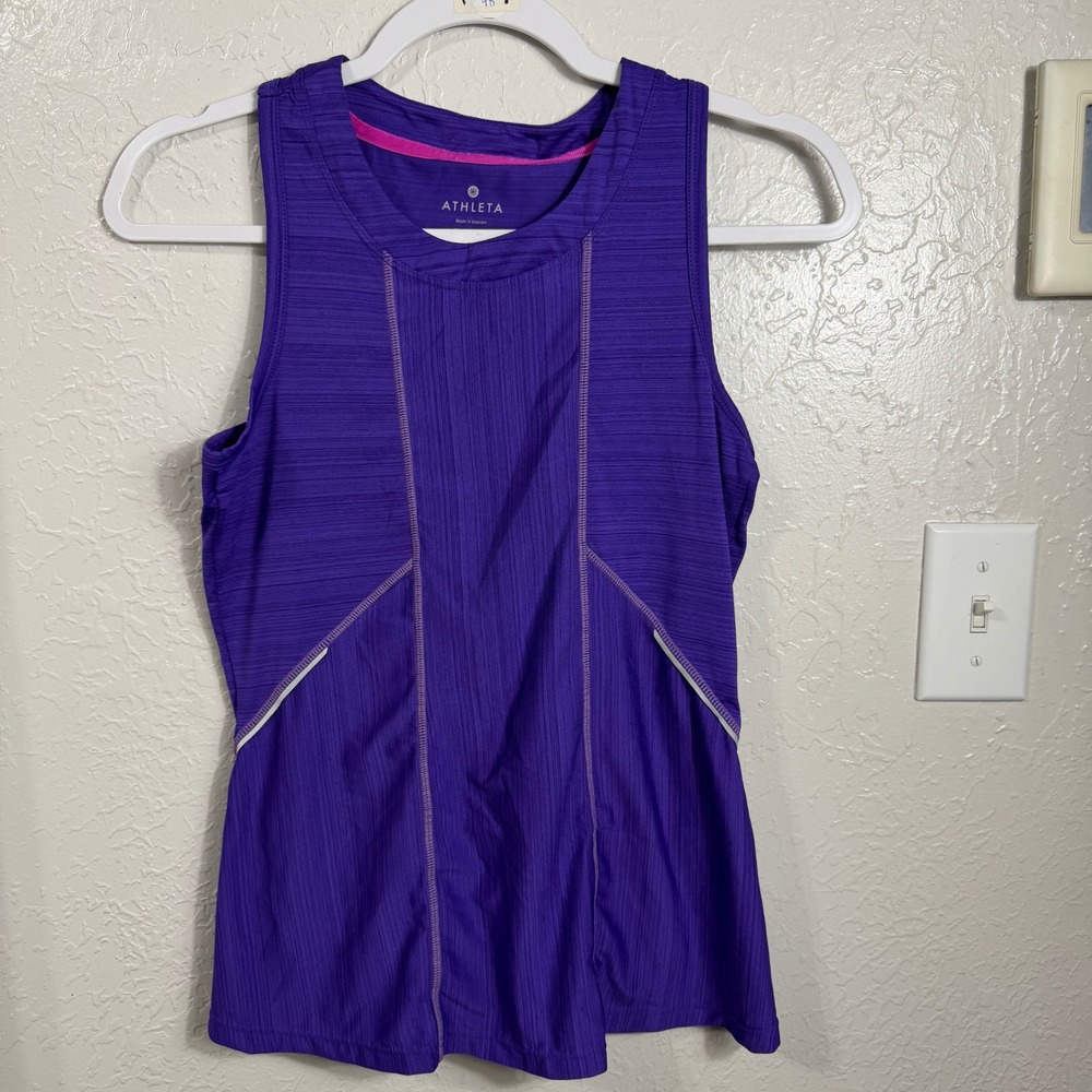 Athleta Womens Purple Space Dye Racerback Performance Tank Top XS